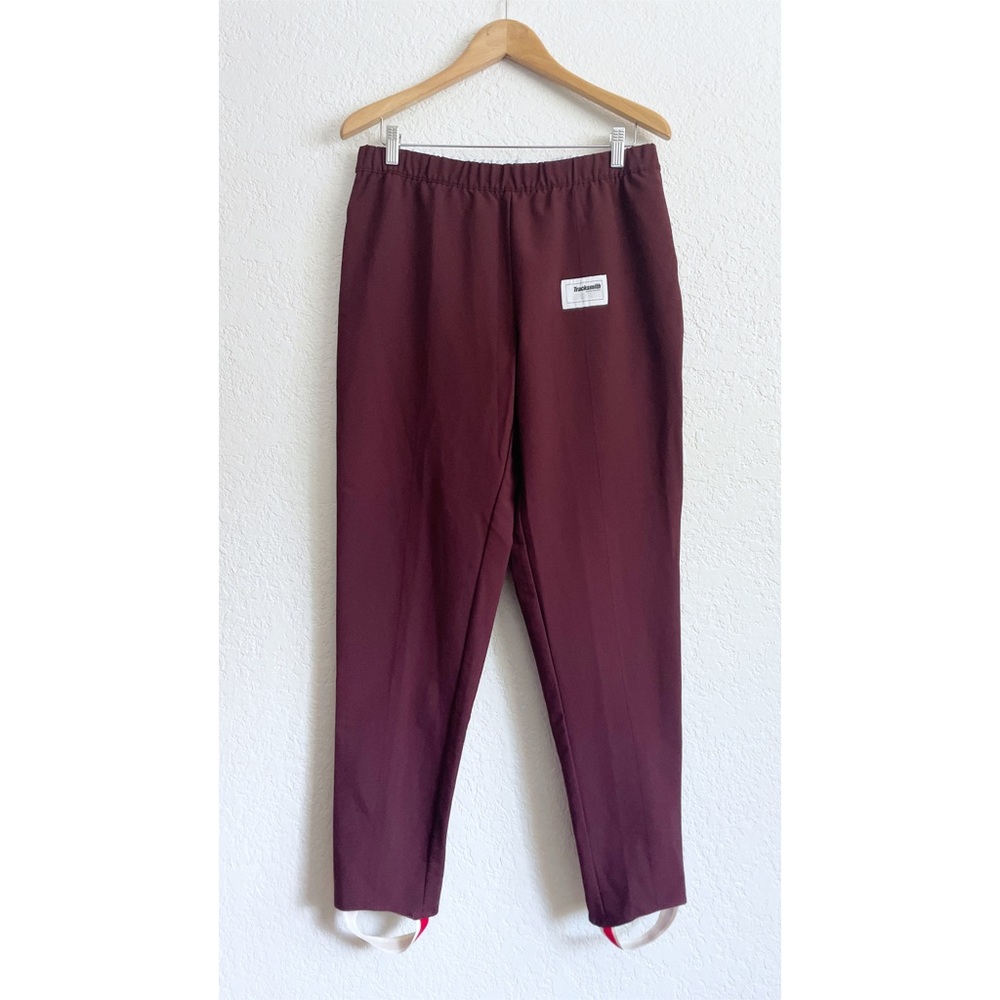 Tracksmith Bislett Wine Burgundy Stirrup Running Track Pants LARGE